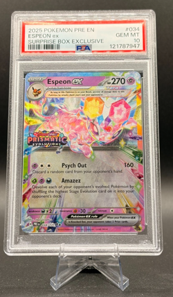 Espeon EX Surprise Box Promo Stamp 034/131 Pokemon Prismatic Evolutions PSA 10 - Image 1