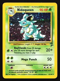 Nidoqueen 12/130 Base Set 2 Holo Rare Pokemon Card SWIRL - Image 1