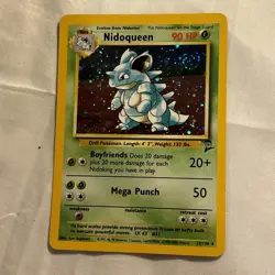 Pokemon TCG Base Set 2 Nidoqueen 12/130 Vintage Holo Rare 2000 Swirl LP - Image 1