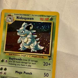 Pokemon TCG Base Set 2 Nidoqueen 12/130 Vintage Holo Rare 2000 Swirl LP - Image 2