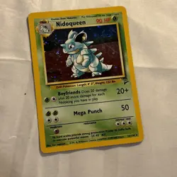 Pokemon TCG Base Set 2 Nidoqueen 12/130 Vintage Holo Rare 2000 Swirl LP - Image 3