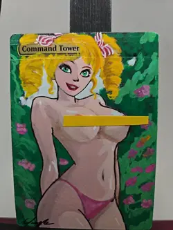 Command Tower MTG Custom Alter Candy Candy Waifu Hand Painted Acrylic by BAZAYO - Image 1