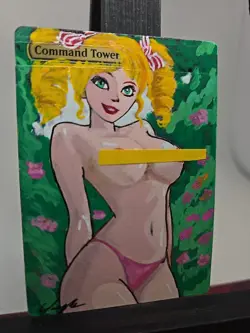 Command Tower MTG Custom Alter Candy Candy Waifu Hand Painted Acrylic by BAZAYO - Image 3
