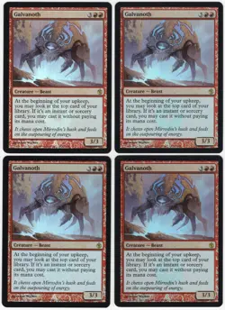 Galvanoth x4 4x 2011 Mirrodin Besieged FOIL Red Rare Creature MTG NM AZ1 - Image 1