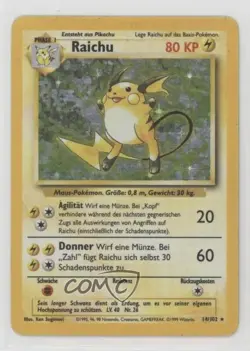 Raichu Holo German Pokemon Base Set #14 1999 - Image 1