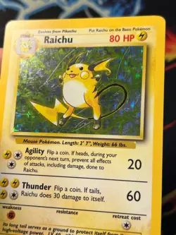 Raichu 14/102 Holo Rare Base Set - Pokemon Card WOTC B Near Mint - - Image 3
