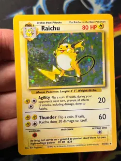 Raichu 14/102 Holo Rare Base Set - Pokemon Card WOTC Near Mint - - Image 5