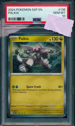PSA 10 GEM MINT SSP EN #136 PALKIA FULL HOLO POKEMON 2024 LOW POP Graded - Image 1