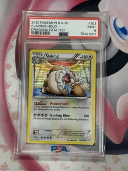 2012 Pokemon Black & White Dragons Exalted #103 Slaking Holo PSA 9 Mint - Image 3