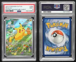 Pikachu (Paldea Adventure Chest) Holo Pokemon Scarlet & Violet Black Star PSA 9 - Image 3