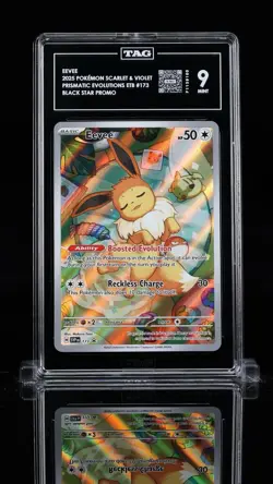 EEVEE -Pokemon Prismatic Evolutions ETB Black Star Promo #173 2025 - TAG 9 - Image 1