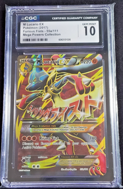 2017 POKEMON XY FURIOUS FISTS #55A/111 M LUCARIO EX MEGA POWERS COLL PSA 10 - Image 1