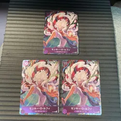 One Piece Card Game Monkey D Luffy P-041 1st Anniversary NM 3 Set - Image 1