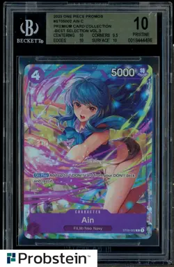 2025 One Piece Promos Premium Card Collection Best Vol.3 ST05002 Ain C BGS 10 - Image 1
