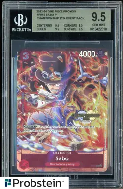 2022-24 One Piece Promos P044 Sabo Championship 2024 Event Pack BGS 9.5 - Image 1