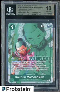 2022-24 One Piece Promos OP1041 Kozuki Momonosuke R V7 Winner BGS 10 PRISTINE - Image 1
