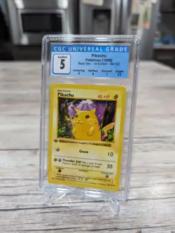 1999 Pokemon 1st Edition Base Set Yellow Pikachu CGC 5 (Shadowless) 058/102 - Image 1