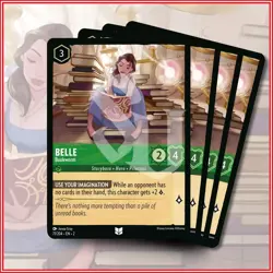 Disney Lorcana TCG: BELLE Bookworm x4 Rise of the Floodborn Uncommon - Image 1