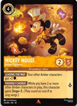 Mickey Mouse Amber Champion 23/204 Whispers in the Well Disney Lorcana - Image 1