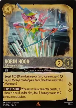 171/204 ROBIN HOOD EPHEMERAL ARCHER EN10 RARE DISNEY LORCANA CARD - Image 1