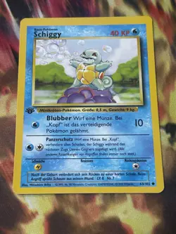 Pokemon Squirtle Schiggy 63/102 Base Set German 1st Edition LP - Image 1