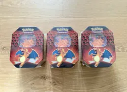 Brand New Pokemon Hidden Fates - Lot of 3 Sealed Charizard Gx Tins - Image 1