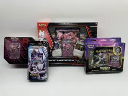 Pokemon Hidden Fates Destined Rivals Mewtwo SEALED BUNDLE LOT OF 4 PIN TIN BOX - Image 1