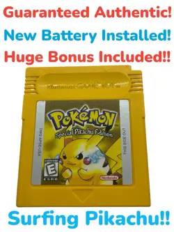 Pokemon Yellow Version - Nintendo GameBoy - Tested SAVES - Authentic-New Battery - Image 1