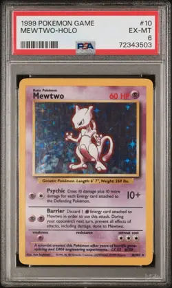 1999 POKEMON GAME 10 MEWTWO-HOLO PSA 6 - Image 1