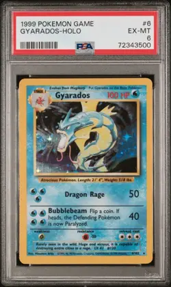 1999 POKEMON GAME 6 GYARADOS-HOLO PSA 6 - Image 1