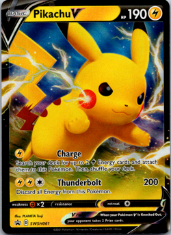 Pikachu V SWSH Black Star Promos SWSH061 Pokemon TCG Holo Promo Near Mint - Image 1