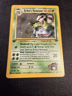 Pokemon TCG Erika's Venusaur Gym Challenge 4 Holo Card 1st Edition Rare - Image 1