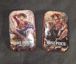One Piece Card Game Tin Pack Set Vol. 2 Lot of 2 Sealed Mini Tins Promo Included - Image 1