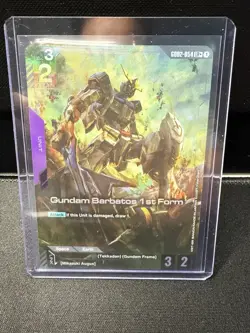Bandai Gundam Barbatos 1st Form LR Unit GD02-054 Gundam War TCG Card - Image 1