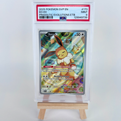 2025 POKEMON SVP EN-SV BLACK STAR PROMO PRISMATIC EVOLUTIONS ETB 173 EEVEE PSA 9 - Image 1