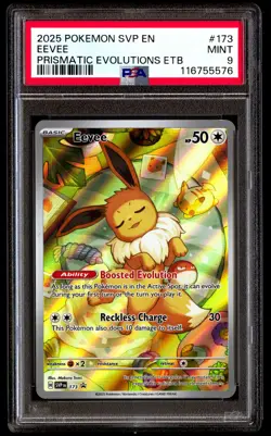PSA 9 Eevee 173 Pokemon Svp En SV Black Star Promo 2025 Prismatic Evolutions Etb - Image 1
