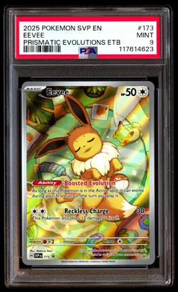 PSA 9 Eevee 173 Pokemon Svp En SV Black Star Promo 2025 Prismatic Evolutions Etb - Image 1
