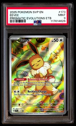 PSA 9 Eevee 173 Pokemon Svp En SV Black Star Promo 2025 Prismatic Evolutions Etb - Image 1