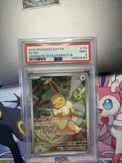 Pokemon 2025 SVP EN-SV Black Star Promo Prismatic Evolutions ETB 173 Eevee PSA 9 - Image 1