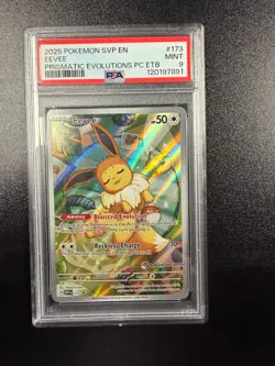 Pokemon 2025 SVP EN-SV Black Star Promo Prismatic Evolutions ETB 173 Eevee PSA 9 - Image 1