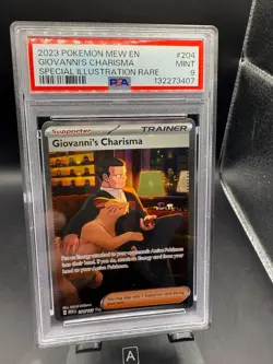 2023 Pokemon Mew En-151 #204 Giovanni'S Charisma Special Illustration Rare PSA 9 - Image 1