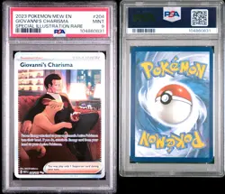 2023 POKEMON MEW EN-151 #204 GIOVANNI'S CHARISMA SPECIAL ILLUSTRATION RARE PSA 9 - Image 3