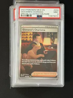 2023 POKEMON MEW EN-151 SPECIAL ILLUSTRATION RARE #204 GIOVANNI'S CHARISMA PSA 9 - Image 1