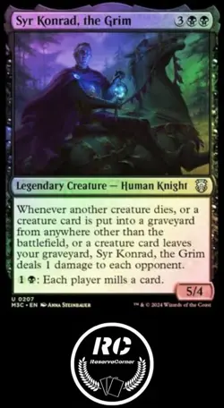 Syr Konrad,, The Grim FOIL MTG NM ELD Rare Knight Fast Tracked Shipping - Image 1