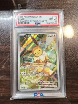 PSA 10 Eevee 173 Pokemon Svp En SV Black Star Promo 2025 Prismatic Evolutions Et - Image 1