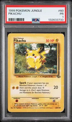132633733 Pikachu 1999 Pokemon Jungle #60 PSA 1 - Image 1