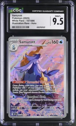 Samurott *CGC 9.5* Illustration Rare *White Flare* #107 *2025* Pokemon - Image 1
