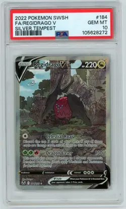 Pokemon Regidrago V Silver Tempest Full Alt Art #184 PSA 10 Gem Mint - Image 1