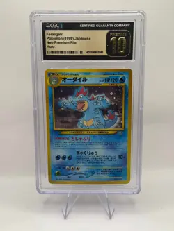 POKEMON FERALIGATR NEO PREMIUM FILE JAPANESE HOLO 160 CGC PRISTINE 10 - Image 1