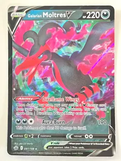 Galarian Moltres V 097/198 Ultra Rare Chilling Reign Pokemon TCG - Near Mint NM - Image 1